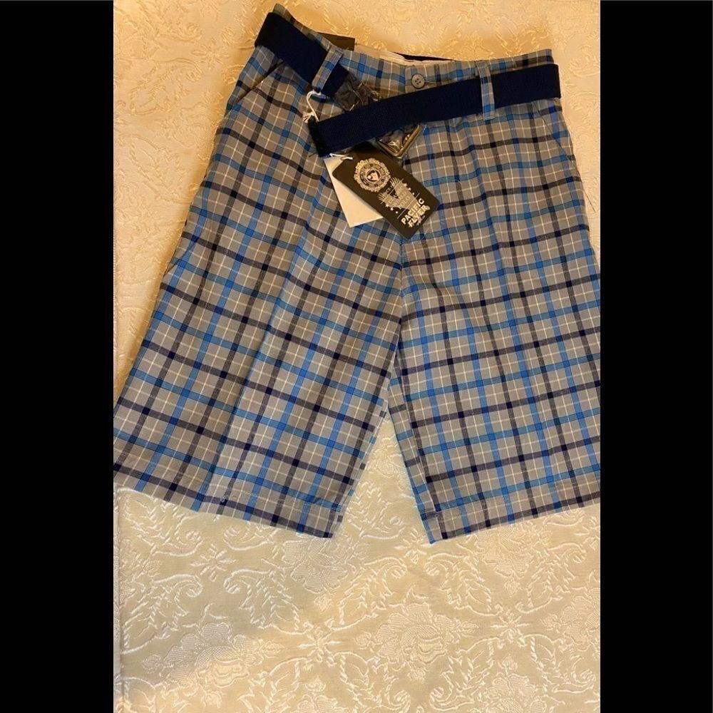 Pacific Blue Boys Plaid Fashion Shorts size:5&14